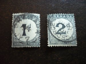 Stamps - Grenada - Scott# J1-J2 - Used Part Set of 2 Stamps