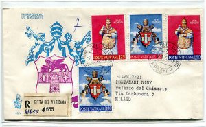 Vatican FDC Venetia 1959 Giovanni XXIII ° traveled Racc. For Italy