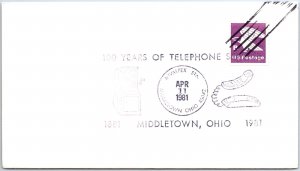 US SPECIAL PICTORIAL POSTMARK COVER 100 YEARS OF TELEPHONE SERVICE 1981 A