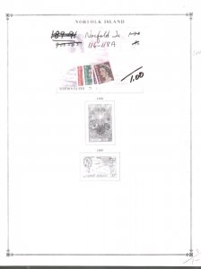 Collection, Norfolk Islands, Scout Album Pages 1947/1990, Cat $30, Mint & Used