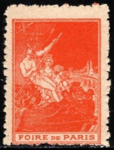 Scarce 1917 France Poster Stamps Paris Fair March 1-17 MNH