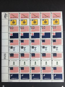 1968 sheet, Historic Flags lower pane Sc # 1345-54 