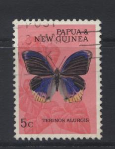 Papua New Guinea- Scott 212 - Butterflies -1966 - VFU - 5c  Stamp