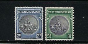 BAHAMAS SCOTT #90-91 1930 SEAL OF THE BAHAMAS (WITHOUT DATES) MINT NH/LH