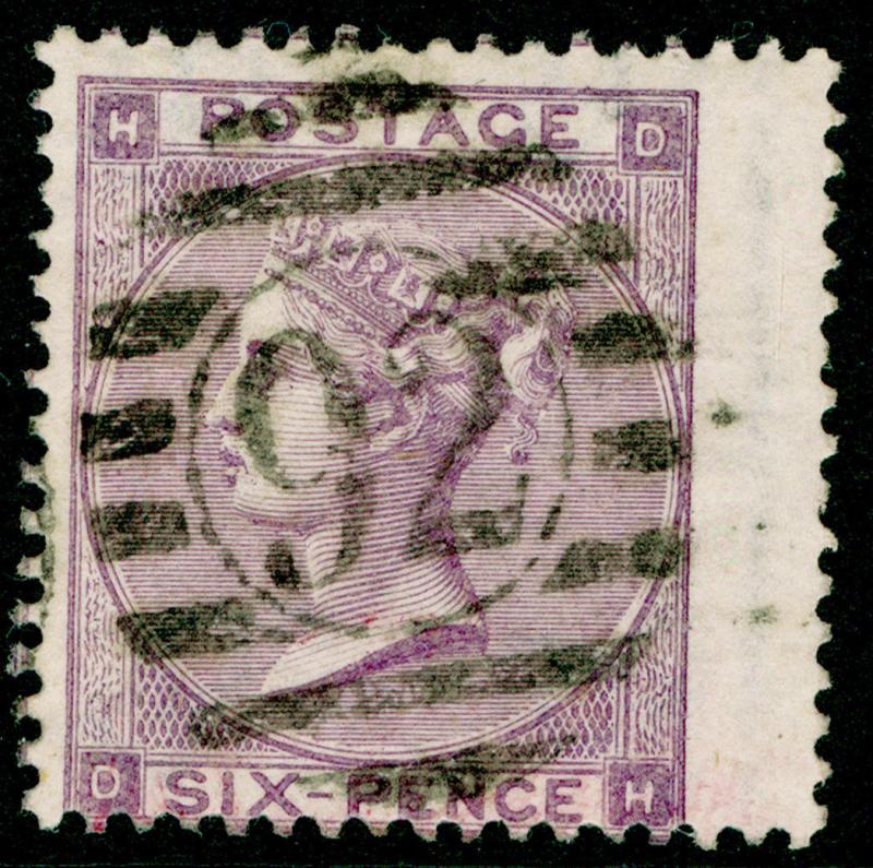 SG84, 6d lilac PLATE 3, USED. Cat £100. DH