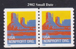 Pair 5c Butte Small Date US 2902 F-VF , MNH