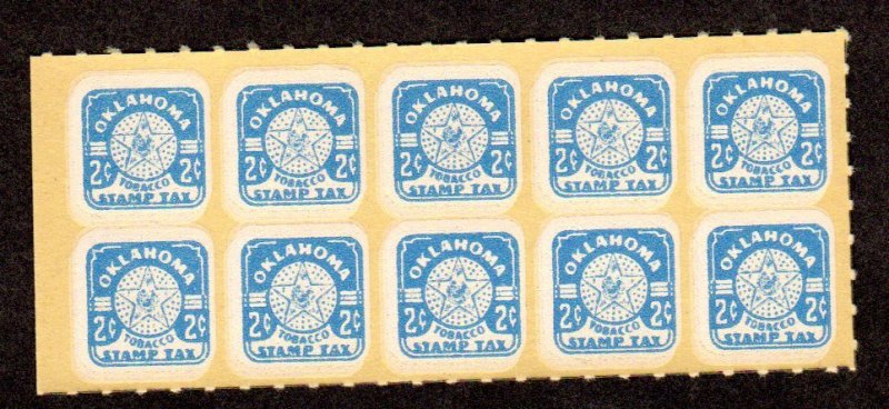 Oklahoma State Revenue, Tobacco SRS # T35 MNH Lot 230719 -04