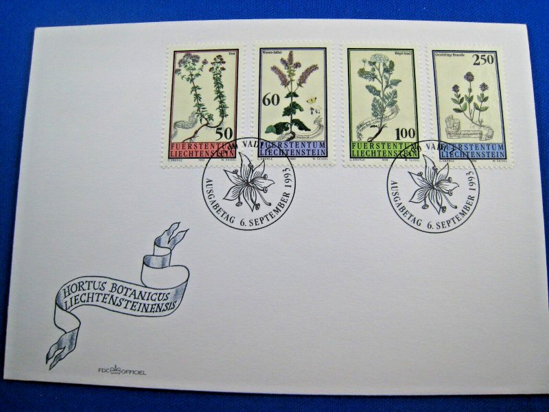 LIECHTENSTEIN 1993 - SCOTT #1009-1012  FDC   (GGL57)