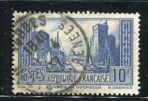 FRANCE; 1929 early La Rochelle Pictorial Views issue used Shade of 10Fr. value