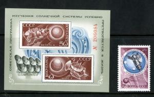 RUSSIA 4044-5 MNH S/S SCV $9.30 BIN $ 5.75 SPACE