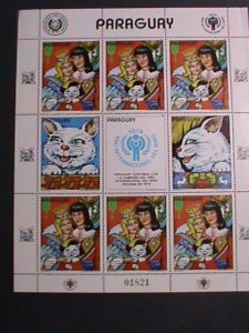 PARAGUA -1979  INTER NATIONAL YEAR OF THE CHILD -MNH SHEET  VERY FINE