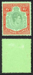 Leeward Is SG113c 10/- Deep Green and Deep Vermilion/Green M/M Cat 100 pounds