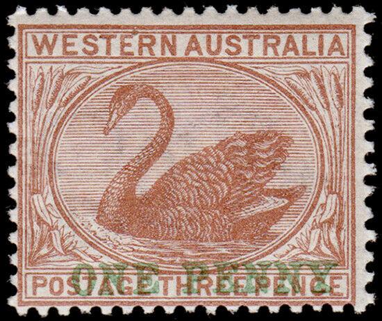 Western Australia Scott 70, Perf. 14 (1893) Mint H VF, CV $77.50 M