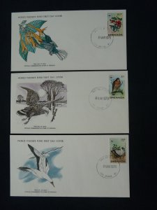 WWF birds set of 3 FDC Grenada 1978 (-50% for 10 sets or more)