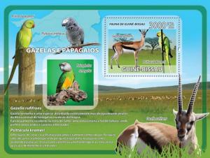 GUINEA BISSAU 2008 SHEET GAZELLES PARROTS BIRDS WILDLIFE