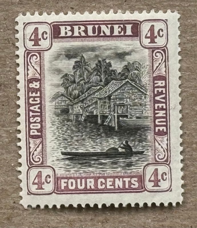 Brunei 1907 4c mauve, unused. Scott 19, CV $9.00.  SG 26