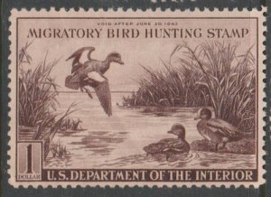 U.S. Scott Scott #RW9 Duck Stamp - Mint NH Single