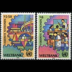 UN-VIENNA 1989 - Scott# 88-9 World Bank Set of 2 NH