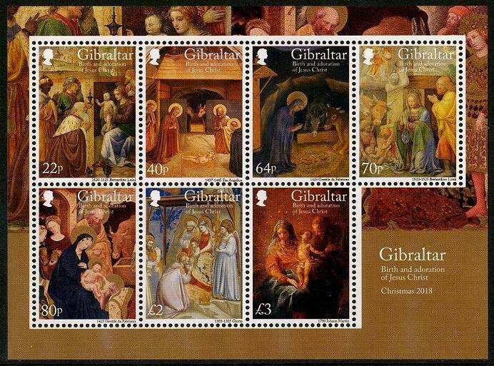 HERRICKSTAMP NEW ISSUES GIBRALTAR Christmas 2018 Souvenir Sheet