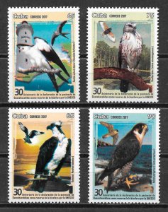 CUBA Sc# 5898-5901 GUANAHACAHIBIES NATURE RESERVE - BIRDS  Cpl set of 4 2017 MNH