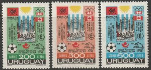 Uruguay 1974 Sc C395-7 air post set MNH**