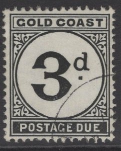 GOLD COAST SGD6 1951 3d BLACK POSTAGE DUE FINE USED