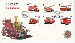 Jersey  2001 Fire Engines set of 6 on FDC