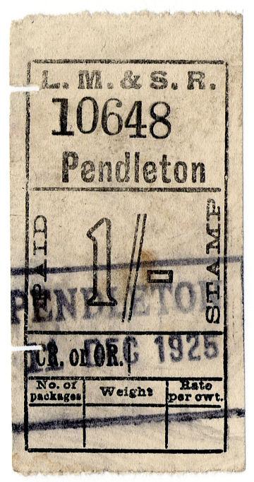 (I.B) London Midland & Scottish Railway : Parcel 1/- (Pendleton)