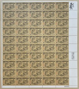 Scott 1407 SOUTH CAROLINA STATEHOOD Sheet of 50 US 6¢ Stamps MNH 1970