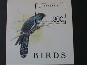 ​TANZANIA-1992-SC#985-LOVELY EUROPEAN CUCKOO-BIRD MNH-S/S VERY FINE-LAST ONE