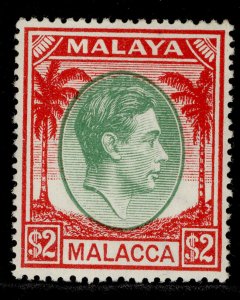 MALAYSIA - Malacca GVI SG16, $2 green & scarlet, NH MINT. Cat £32.