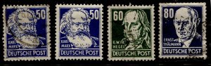 DDR #10N41-10N43 Famous People Heads - MVLH & Used