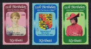 Kiribati 21st Birthday of Diana Princess of Wales 3v 1982 MNH SC#404-406