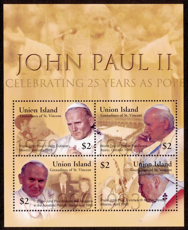 St Vincent Grenadines Union Island 283 MNH Pope John Paul II