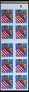 MALACK 2921a, 32c Flag Over Porch,  Booklet Pane of ..MORE.. bp2921a