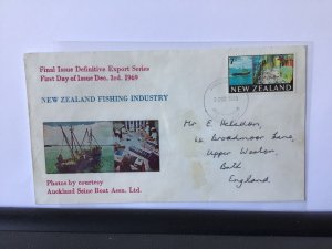 New Zealand 1969 Fishing Industry  souvenir stamps cover Ref R25931
