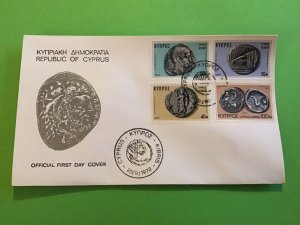 Cyprus First Day Cover Ancient Coins 1972  Stamp Cover R43178