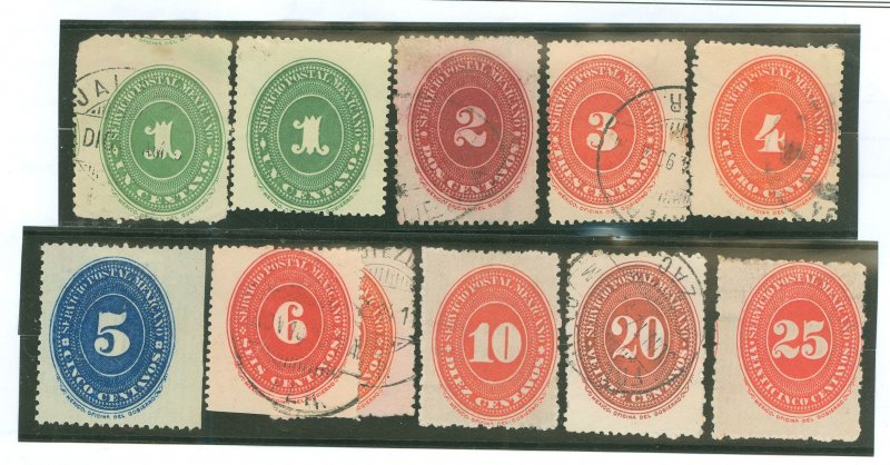 Mexico #212/212a-215/216a/ Used Single