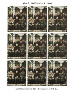 St. Vincent 1995 SC# 2169 Yalta Conference, V-E Day - Sheet of 9 Stamps - MNH