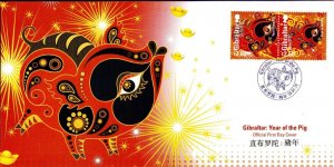 Gibraltar FDC Chinese Year of the  Pig  2019