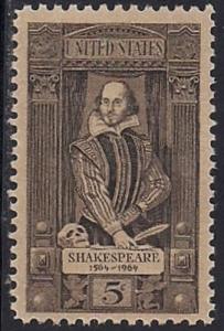 #1250 5 cent William Shakespeare mint OG NH VF