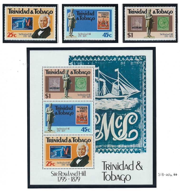 Trinidad & Tobabo Scott 318-320a MNH Complete Set