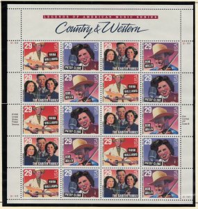 Scott 2771-2774 or 2774a - 29c Country & Western - MNH sheet of 20 - S111111