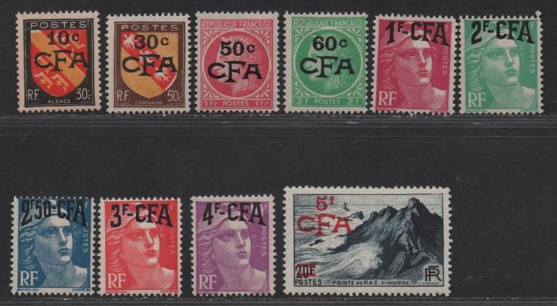 $France/Reunion Sc#268-274 M/H/VF, partial set, Cv. $54.55