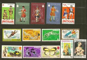 Antigua Collection of 14 Different 1970's Stamps MNH