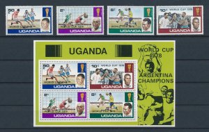 [111072] Uganda 1978 Football soccer Sheet with overprint World cup 1978 MNH 