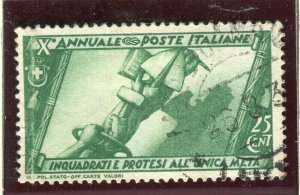 ITALY; 1932 early Fascist March issue fine used 25c. value