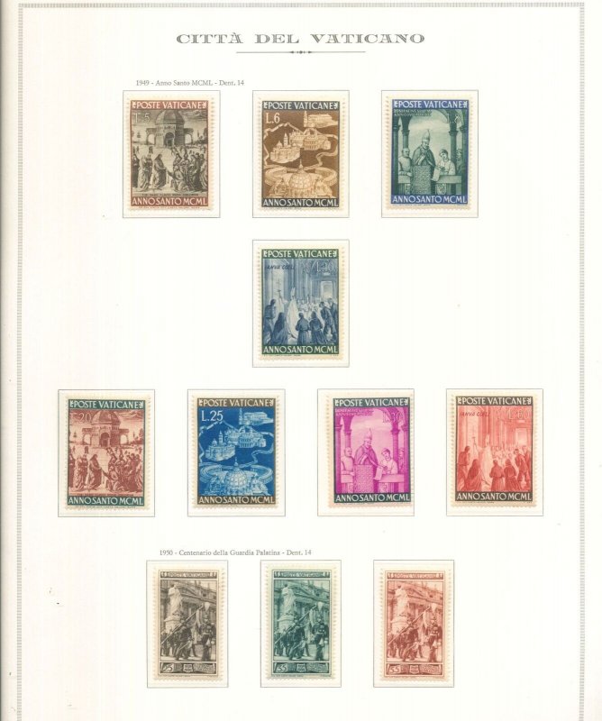 Vatican 1949/51 Religion MH MNH (17 Stamps) BL219