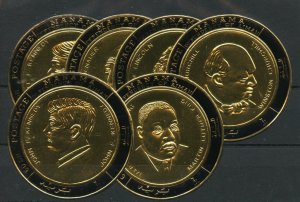 AJMAN MANAMA KENNEDY BROS CHURCHILL LINCOLN MARTIN L. KING, JR GOLD SET MINT NH