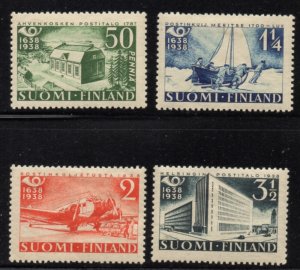 Finland Sc 215-18 1938 300th Anniversary Postal Service stamp set mint